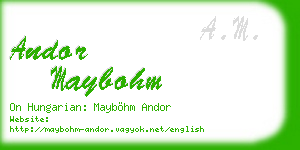 andor maybohm business card