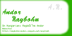 andor maybohm business card